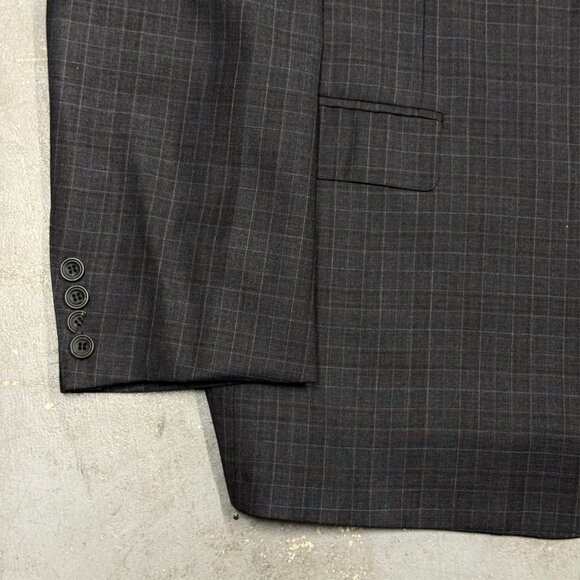 Samuelsohn Loro Piana Blazer Check Super 130's Wool Grey Sport Coat 46R - Picture 3 of 11